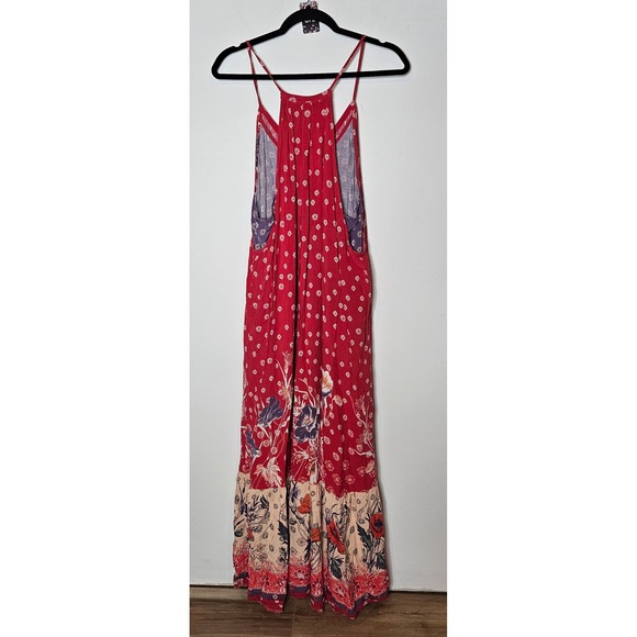 Maeve Anthropologie Kira Printed Floral Maxi Dress Spaghetti Strap‎ Tassel XL - Picture 3 of 5